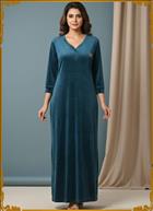 Solid Velvet Meternity Nighty 