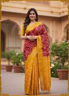 Bandhani Saree With Blouse Piece 