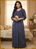 Solid Velvet Meternity Nighty 