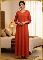 Solid Velvet Meternity Nighty 